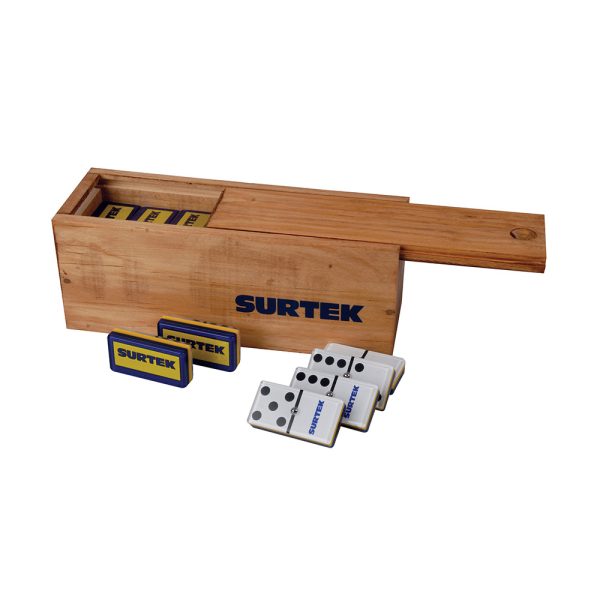 DOMS - Dominó de acrílico con caja de madera, 28 piezas Surtek