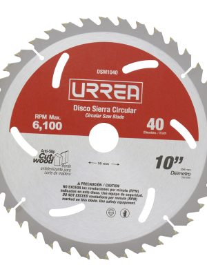 DSM1040 - Disco para sierra circular para corte de madera 40 dientes, 10" Urrea