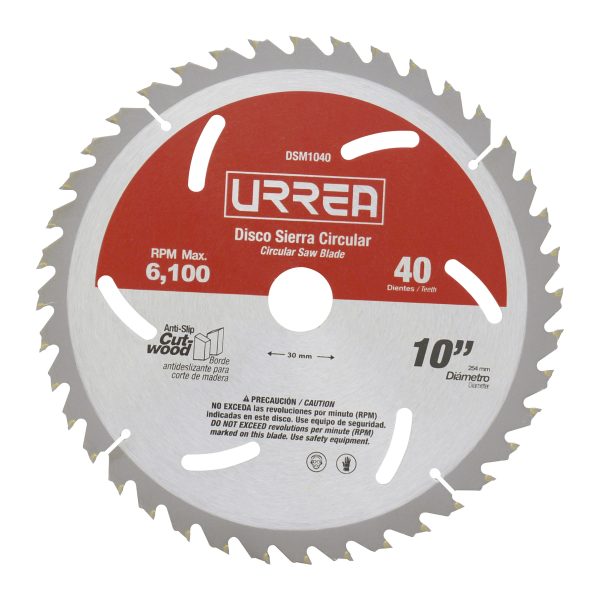 DSM1040.jpg DSM1040 - Disco para sierra circular para corte de madera 40 dientes, 10" Urrea