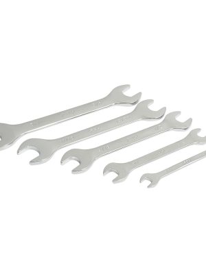 ES5 - Juego de llaves españolas pulido espejo en pulgadas, 5 piezas en rack Foy