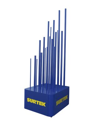 EXHTELA - Exhibidor de piso para telas para mosquitero70 x 80 x 210 cm Surtek