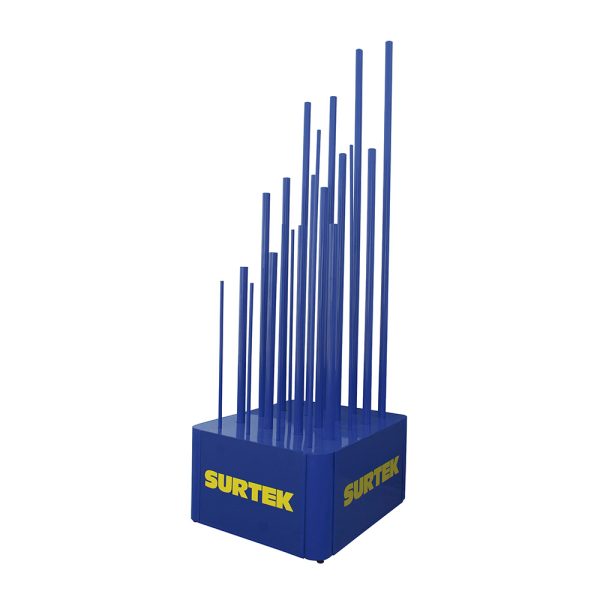 EXHTELA - Exhibidor de piso para telas para mosquitero70 x 80 x 210 cm Surtek