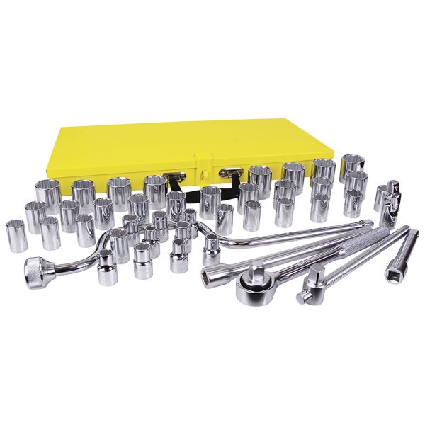 F10SM.jpg F10SM - Juego de dados y accesorios cuadro de 1/2" combinado, 43 piezas Surtek