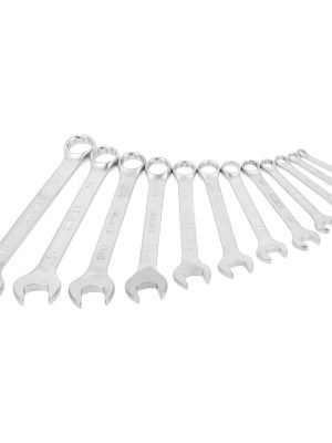 F12MR - Juego de llaves combinadas satinadas métricas, 12 puntas, 12 piezas en rack Surtek