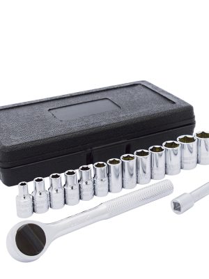 F4400 - Juego de dados y accesorios cuadro de 1/4" combinado, 15 piezas Surtek