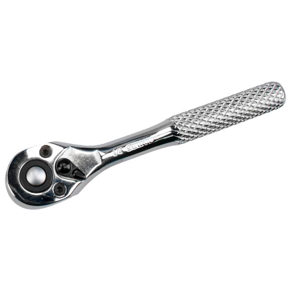 F4449 - Matraca reversible cromada, quick release, para dado cuadro de 1/4" Surtek