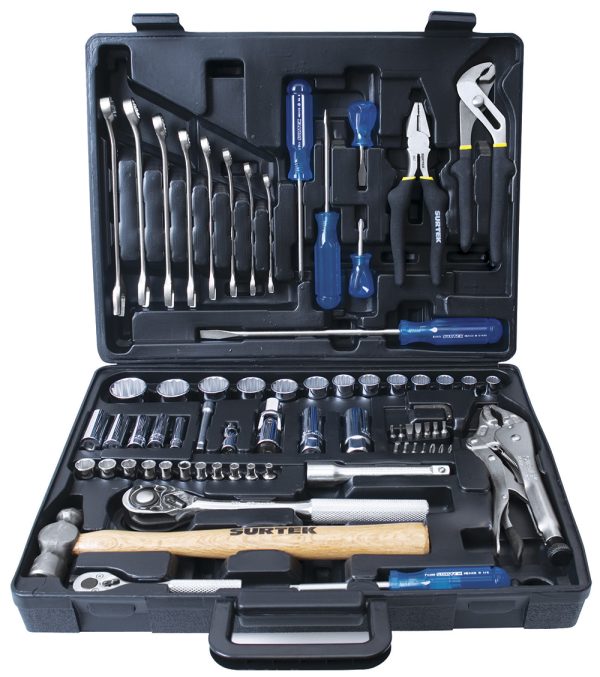 F4458AM.jpg F4458AM - Juego combinado de herramienta 70 piezas, estuche plástico Surtek