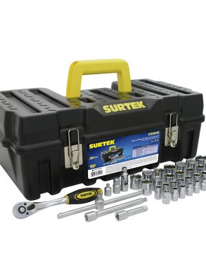 F5101C - Juego de dados y accesorios cuadro de 3/8" combinado, 38 piezas Surtek