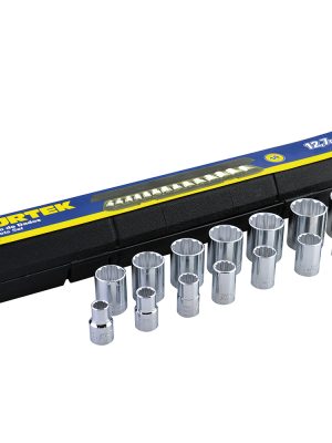 F5800AM - Juego de dados cuadro de 1/2", 12 puntas, métricos, 14 piezas Surtek