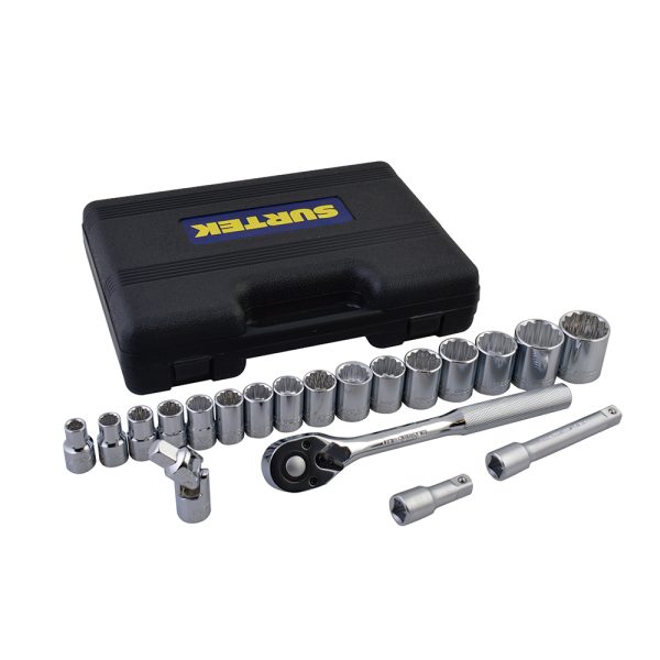 F5800BM - Juego de dados y accesorios cuadro de 1/2" métrico, 20 piezas Surtek