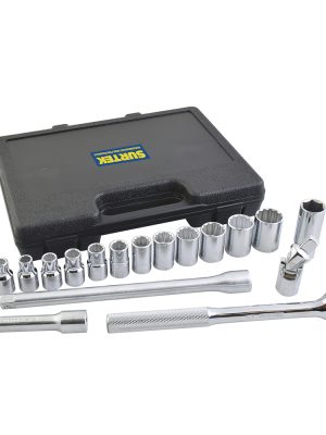 F5800M - Juego de dados y accesorios cuadro de 1/2" métrico, 17 piezas Surtek