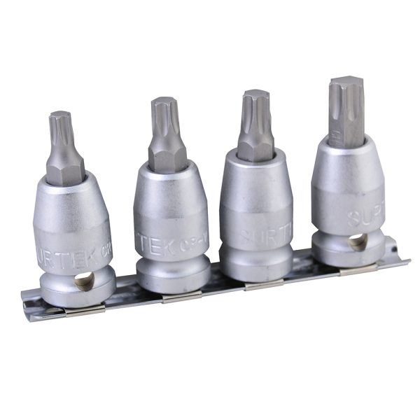 F5800T - Juego de dados con punta torx cuadro de 1/2", 4 piezas Surtek