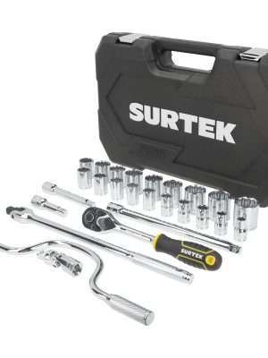 F581S.jpg F581S - Juego de dados y accesorios cuadro de 1/2" en pulgadas, 27 piezas Surtek