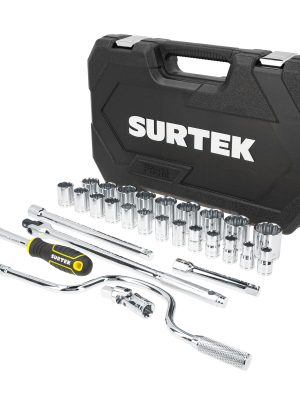 F58M.jpg F58M - Juego de dados y accesorios cuadro de 1/2" métrico, 28 piezas Surtek