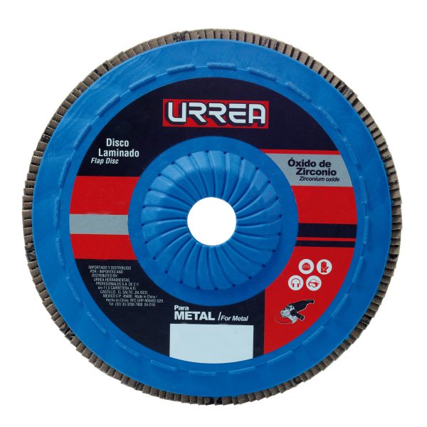 FD454P - Disco laminado tipo 27 grano 40 con respaldo plástico, 4-1/2" Urrea