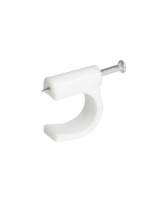 GRAC5 - Grapa para cable coaxial 5 mm, color blanco, 20 piezas Surtek