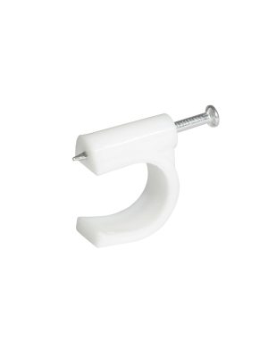 GRAC6 - Grapa para cable coaxial 6 mm, color blanco, 20 piezas Surtek