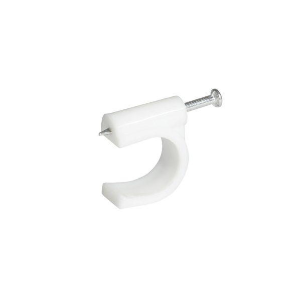 GRAC8 - Grapa para cable coaxial 8 mm, color blanco, 20 piezas Surtek