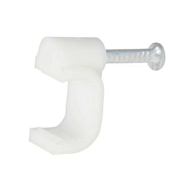 GRAD10 - Grapa para cable dúplex 10 mm, color blanco, 20 piezas Surtek