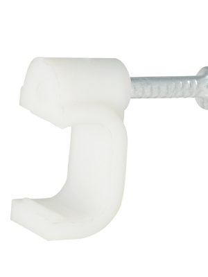 GRAD5 - Grapa para cable dúplex 5 mm, color blanco, 20 piezas Surtek