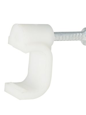 GRAD8.jpg GRAD8 - Grapa para cable dúplex 8 mm, color blanco, 20 piezas Surtek