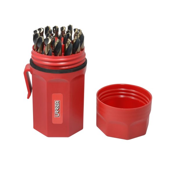 H5129 - Juego de brocas premium de acero de alta velocidad zanco 3 planos, 29 piezas Urrea