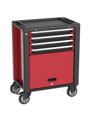 HD28M4 - Gabinete móvil 4 gavetas color rojo y negro serie HD 28" Urrea