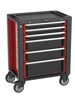 HD28M6 - Gabinete móvil 6 gavetas color rojo y negro serie HD 28" Urrea