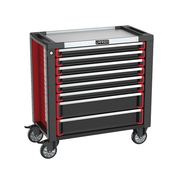 HD35M8 - Gabinete móvil 8 gavetas color rojo y negro serie HD 35" Urrea