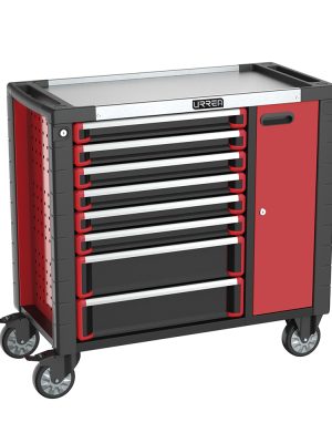 HD38M8 - Gabinete móvil 8 gavetas color rojo y negro serie HD 38" Urrea