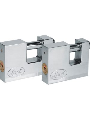 J2CC.jpg J2CC - Juego de candados para cortina 80 mm, niquel satinado, llave estándar, 2 piezas Lock