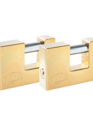 J2CCL.jpg J2CCL - Juego de candados para cortina 80 mm, latón brillante, llave estándar, 2 piezas Lock