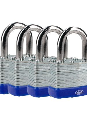 J4CLA.jpg J4CLA - Juego de candados laminados 40 mm, llave estándar, 4 piezas Lock
