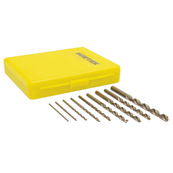 JBAV10.jpg JBAV10 - Juego de brocas con cobalto de acero de alta velocidad zanco recto, 10 piezas Surtek