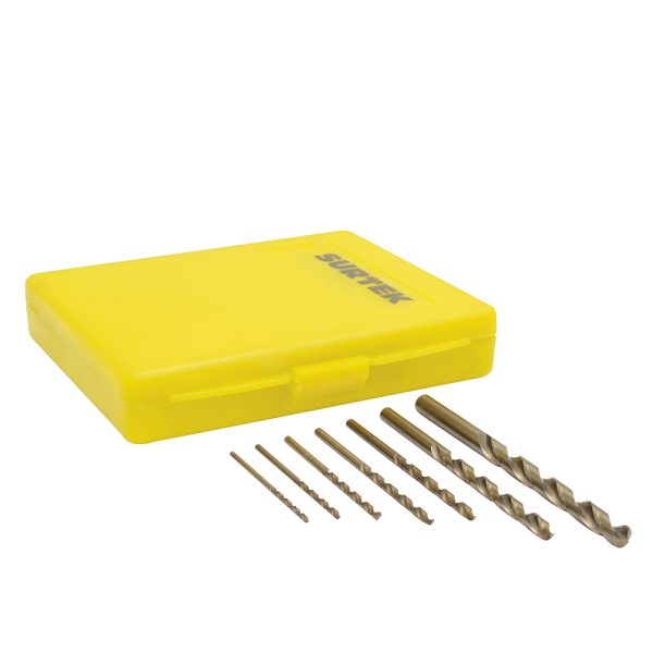 JBAV7.jpg JBAV7 - Juego de brocas con cobalto de acero de alta velocidad zanco recto, 7 piezas Surtek