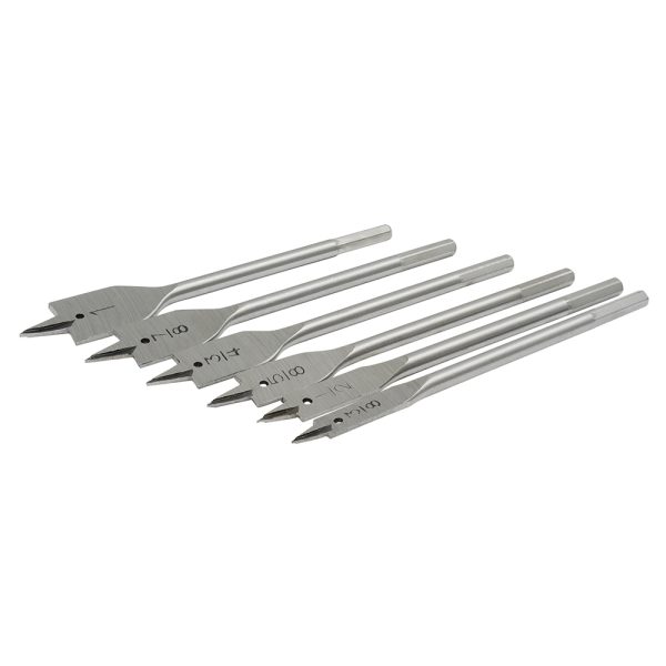 JBP6.jpg JBP6 - Juego de brocas para madera de acero al carbono tipo manita zanco hexagonal, 6 piezas Surtek