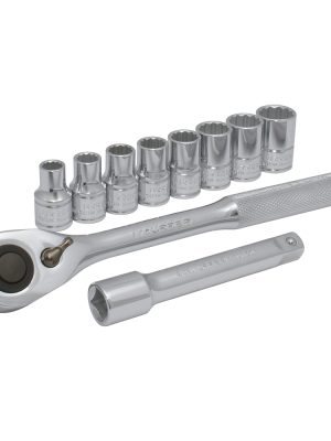 JBUA01M - Juego de dados y accesorios cuadro de 1/2" métrico, 10 piezas Urrea