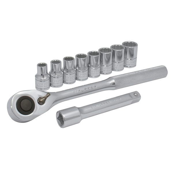 JBUA01M.jpg JBUA01M - Juego de dados y accesorios cuadro de 1/2" métrico, 10 piezas Urrea