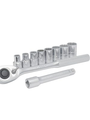 JBUA01S - Juego de dados y accesorios cuadro de 1/2" en pulgadas, 10 piezas Urrea