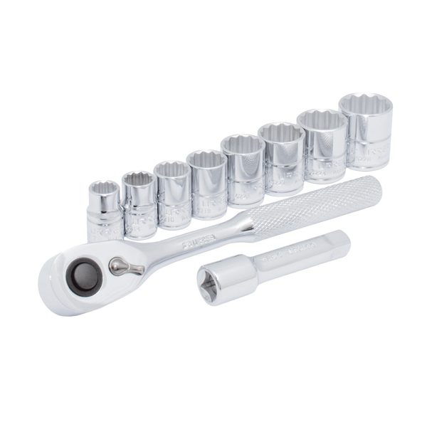 JBUA02M.jpg JBUA02M - Juego de dados y accesorios cuadro de 3/8" métrico, 10 piezas Urrea