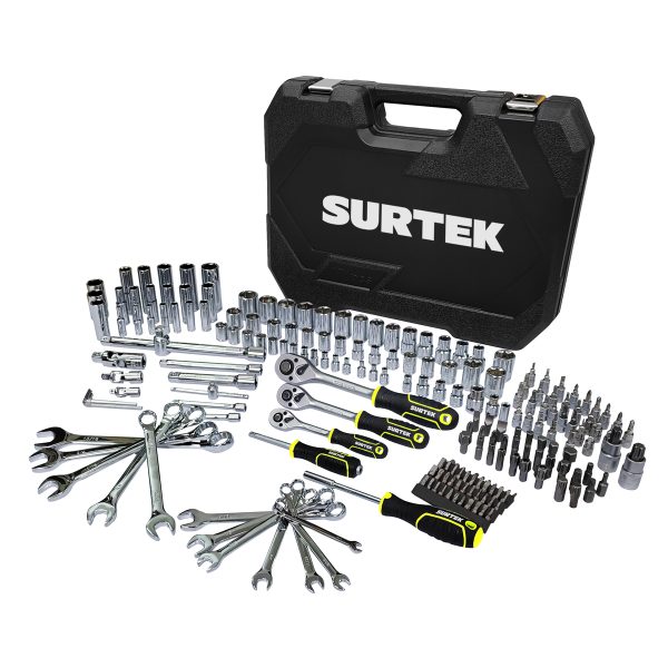 JCM1S - Juego combinado de herramienta para mecánico 214 piezas, con maletín plástico Surtek