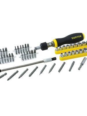 JDAP53.jpg JDAP53 - Juego de puntas y accesorios hexágono de 1/4", 53 piezas en caja plástica Surtek