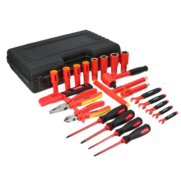 JE23V.jpg JE23V - Juego combinado de herramientas para electricista, 23 piezas Urrea
