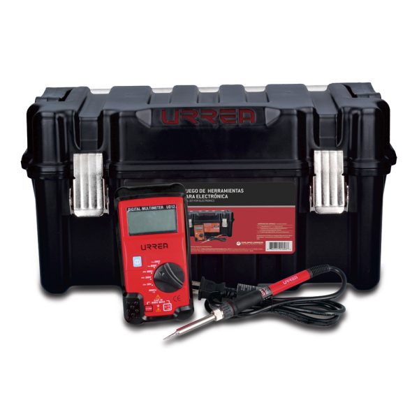 JEL3.jpg JEL3 - Juego de herramienta con multímetro 3 piezas, caja plástica Urrea