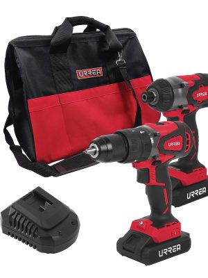 JHI1 - Juego de rotomartillo y atornillador de impacto a batería Li-ion 20 V, 2 piezas en mochila Urrea