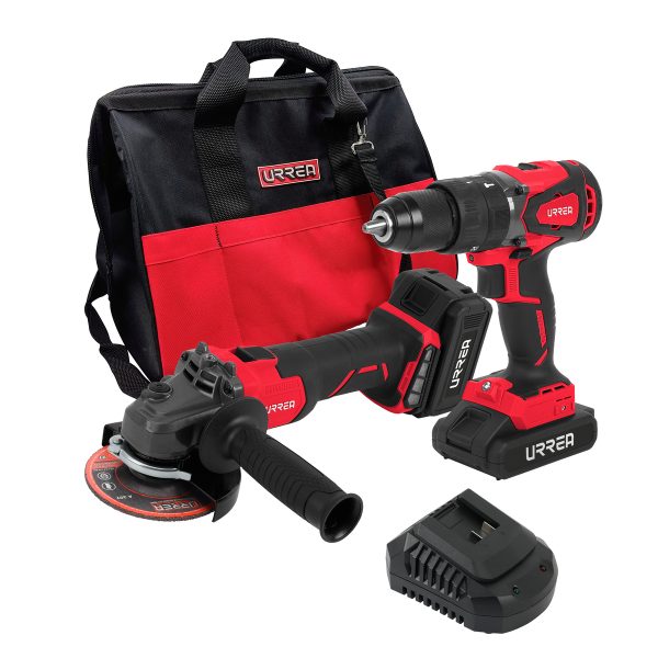 JHI3 - Juego de rotomartillo y esmeriladora de impacto a batería Li-ion 20 V, 2 piezas, en mochila Urrea
