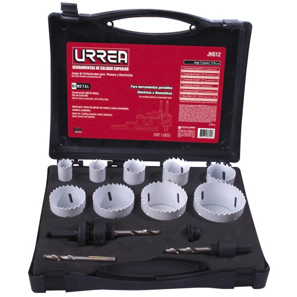 JHS12 - Juego de cortacírculos bimetálicos, 12 piezas Urrea