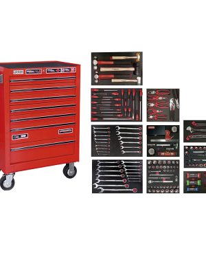 JI194 - Juego industrial con organización modular de 7 gavetas 194 piezas, con gabinete X27M7 Urrea