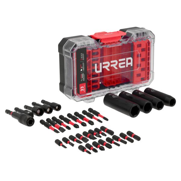 JIM1 - Juego de puntas y dados de impacto, 33 piezas Urrea