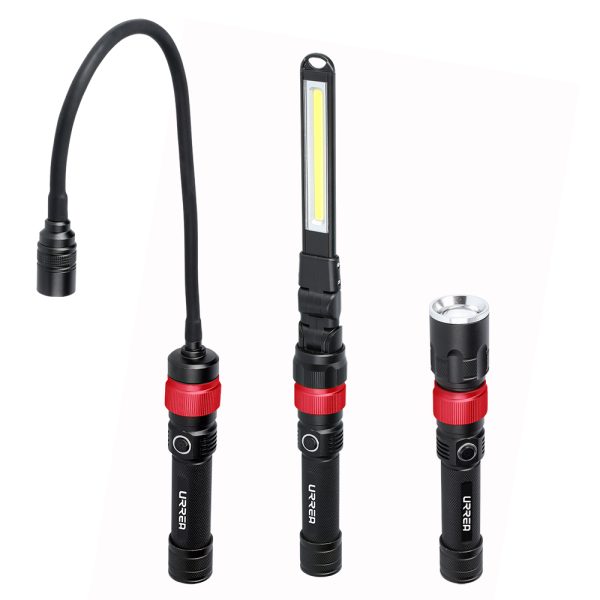 JLI6 - Juego de linternas de LED con cabezas intercambiables recargables, 6 piezas Urrea